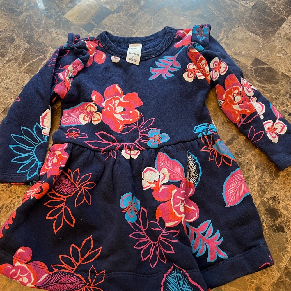 Used- Bonds Navy Floral Kids Dress